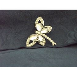 CLEAR CRYSTAL BUTTERFLY BROACH (L139-8)