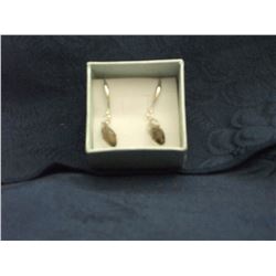 SWAROVSKI ELEMENTS SMOKEY QUARTZ EARRINGS ON .925 STAMPED BALE AND EAR WIRE (L139-10)