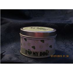 "I LOVE MY DOG" SCENTED CANDLE IN TIN