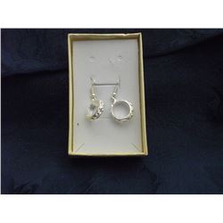 S80 SILVER CARVED ROUND DANGLE EARRINGS (L139-18)