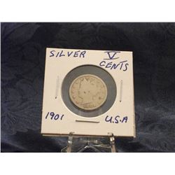 1901 USA SILVER FIVE CENTS (L152-6)