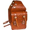 Image 1 : *NEW* Large All Leather Hand Carved Chestnut Tan Saddle Bags [9677]