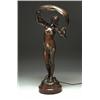 Image 1 : Patinated Bronze Figural Lamp, Jean-Jules Cambos, c.1900...