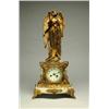 French Gilt Metal and Onyx Mantel Clock, Lucien Alliot, the movement Waterbury Clock Co., c.1900...