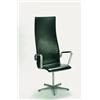 Image 1 : Leather Upholstered Cast Aluminium Swivel Armchair, designed by Arne Jacobsen, manufactured by Fritz