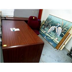 Desk/Worktable/Credenzas In Lobby - Bid subject to acceptance only if lot 28 does not reach the cumu