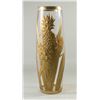 Image 1 : Floral Glass Vase with Gold Overlay