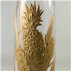 Image 2 : Floral Glass Vase with Gold Overlay