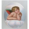 Image 1 : Hand Painted Porcelain Plaque of Cupid