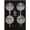 Image 1 : Set of 4 Art Deco Chrome & Glass Round Sconces