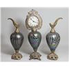 Image 1 : Three piece Gilt Metal Art Glass Deco Clock Set