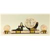 French Art Deco Figural 3 piece Clock Set