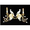 Image 1 : Pair Crystal & Gilt Metal Bird Sconces
