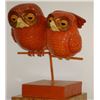 Sergio Bustamante Papier Mache 2 Owls on Stand