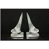 Pair of Lalique Crystal "Hirondelles" Bookends