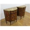 Image 2 : Pair French Rouge Marble Top Commodes