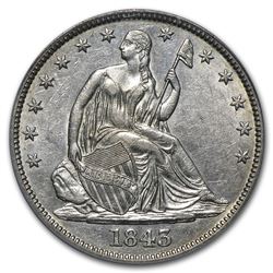 1843 Liberty Seated Half Dollar AU-58