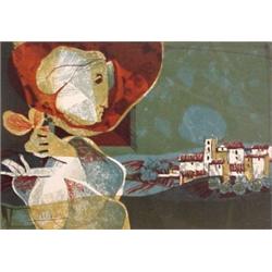 Sunol Alvar (b. 1935) Spanish, MON VILLAGE, color lithograph, signed in pencil, from the number...