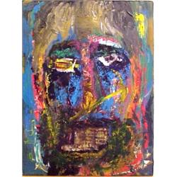 Greg Anka (20th Century) American, SELF PORTRAIT, 1990, oil painting on canvas, 24 x 18", title...