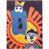Image 1 : Karel Appel (b. 1921) Dutch, CIRCUS PERFORMERS, color carborumdum grauvre, signed in pencil, fr...