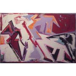 Ashbaugh (20th Century), UNTITLED, 1979, oil painting on canvas with sand, 72 x 47 1/2", signed...