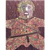 Image 1 : Enrico Baj (b. 1924) Italian, GENERAL, color screenprint with flocking and glitter, signed in p...