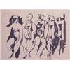 Image 1 : Hans Burkhardt (1904-2000) Swiss, FOUR WOMAN, 1956, lithograph, signed in pencil, sheet 13 3/4...