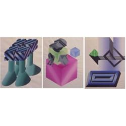 Challey (20th Century) American, VARIOUS SUBJECTS, 1967, three color screenprints, each signed...