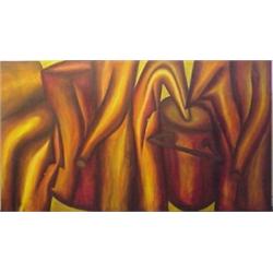 Marco Cingolani (b. 1959) Italian, UNTITLED, 1984, oil painting on canvas, 50 1/4 x 90 1/2"sign...