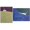 Image 1 : Contemporary School, UNTITLED, (Green); UNTITLED (Blue), 1968, two color intaglio prints, each...