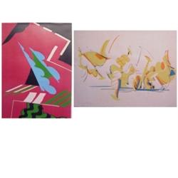 Contemporary School, UNTITLED, 1968; UNTITLED, 1968, two color screenprints, each signed in pen...