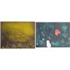 Image 1 : Contemporary School, GIRL IN FOREST, 1968; DESERTED CITY, 1968, two color etchings, each signed...