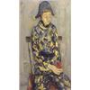 Image 1 : Gabriel Dauchot (b. 1927) French, HARLEQUIN, oil painting on canvas, 40 x 23 1/2", signed lower...
