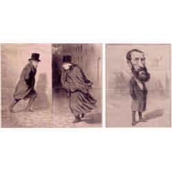 Honore Daumier (1808-1879) French, THE CORNER; BEARDED MAN, two lithographs as published in the...