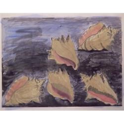 Jim Dine (b. 1935) American, FIVE HAND-PAINTED SHELLS, 1982, hand colored aquatint, signed in p...