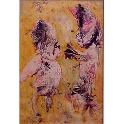 Milton Figen (b. 1908) American, S. L. Z., 1967, acrylic painting on paper, 24 x 16 , signed an...