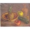 Image 1 : Donald Forbes (1905-1951) American, STILL LIFE WITH FRUIT & CUCUMBER, oil painting on canvas, 1...