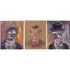 Image 1 : French School (20th Century), CLOWNS, each a color gouache, one on board and two on paper, two...