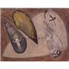 Image 1 : Theresa Gancedo (20th Century) Spanish, UNTITLED, oil painting on canvas with sand, 10 1/2 x 13...