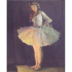 Louis Grell (1887-1960) American, BALLERINA, oil painting on board, 23 3/4 x 19 1/2 , signed lo...