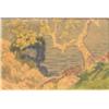 Image 1 : Roy James (1896- ) American, TREE ON CLIFF, 1925, watercolor on paper, 7 1/4 x 10 3/4", signed...