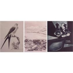 Francis Kelly & two others (20th Century) American, FISHING LAMPS, color etching, signed in pen...