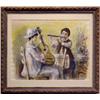 Image 1 : Jacques Lalande (20th Century) French, MUSIC LESSON, 1975, color gouache on paper, 18 1/2 x 24...