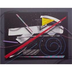 Neil Loeb (b. 1950) American, SPACE SCAPES II, 1989, acrylic painting on canvas, 36 x 45 1/2",...