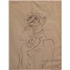 Image 1 : Stephen Longstreet (1907-2002) American, PORTRAIT OF GEORGE BERNARD SHAW, 1938, ink drawing on...