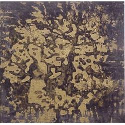 Begonia Marganon (20th Century), RED #1, 1988, oil painting on canvas with sand, 19 1/2 x 19 1/...