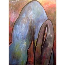 Diego Melero (20th Century) Argentinian, FUGA DE LAS ROMANICAS, 1988, acrylic painting on canva...