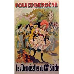 Poster: Frianon, FOLIES BERGERE, color lithograph poster, signature in stone, printed by Charai...