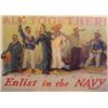 Image 1 : Poster: H. Reuterdahl, ALL TOGETHER, ENLIST IN THE NAVY, 1917, color lithograph poster, signed...