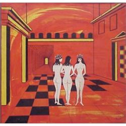 Poucette (b. 1935) French, THREE GRACES, 19 x 19 1/2", acrylic painting on paper mounted to can...